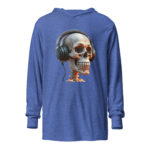 Skull DJ Vibes Hooded Tee for Music Enthusiasts