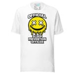 Official Sleep Prevention Officer – Yellow Dripping Smiley Rave T-Shirt - Image 17