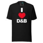 I Love Drum and Bass DnB T Shirt Minimal Heart Logo