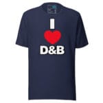 I Love Drum and Bass DnB T Shirt Minimal Heart Logo - Image 5
