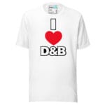 I Love Drum and Bass DnB T Shirt Minimal Heart Logo - Image 17