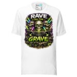 Rave Till The Grave Drum and Bass T Shirt DnB Skull Graphic Green Screen - Image 17